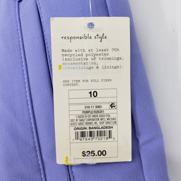 3/$25 a new day Stretch Midi Pleated Shorts 10 Womens High Rise Waist Purple - Picture 6 of 10